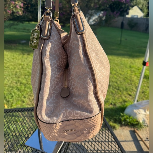 Coach Madison Phoebe Op Art Pearlescent Fabric and Leather Shoulder Bag - Picture 3 of 13